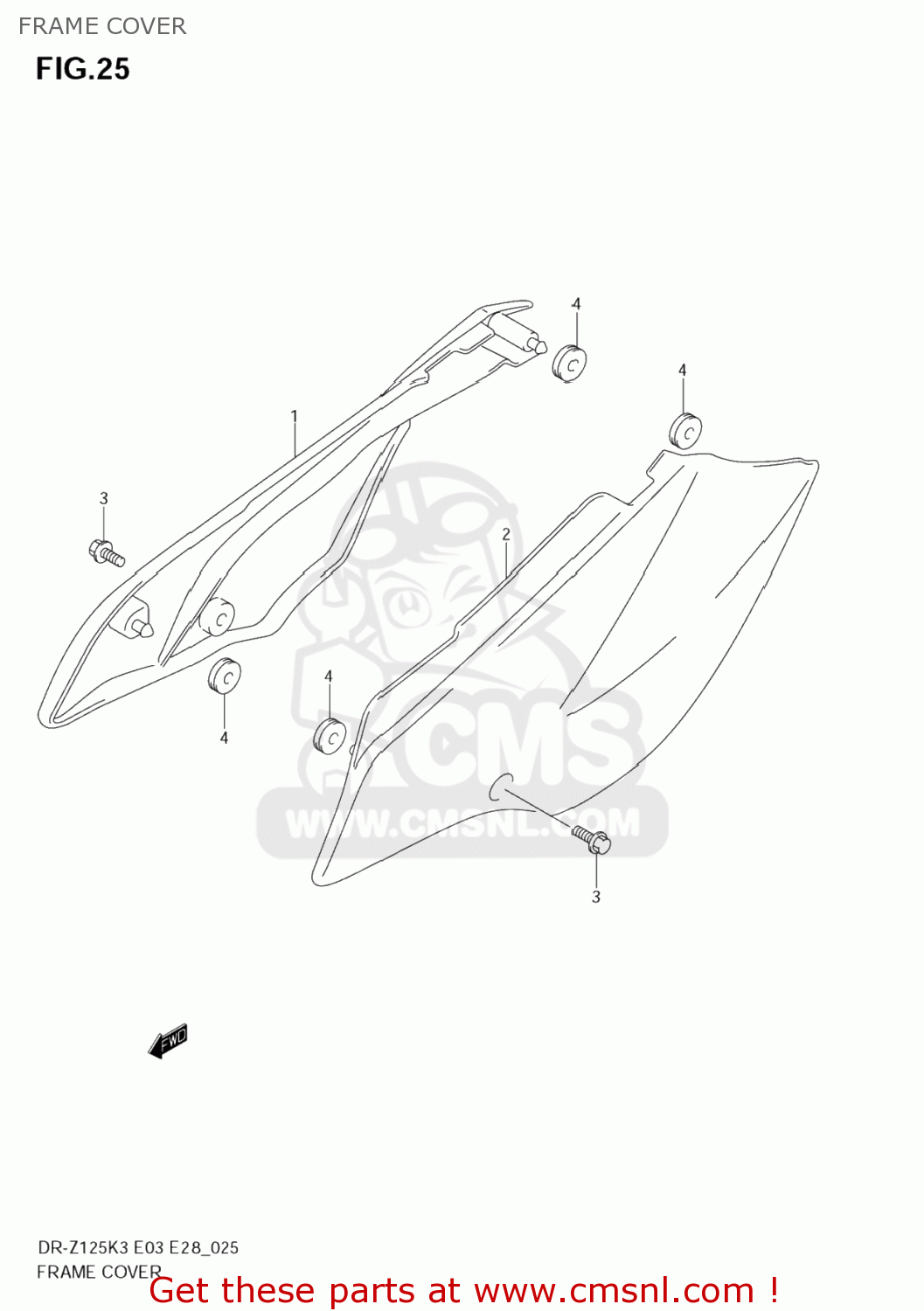 FRAME COVER DR-Z125 2005 (K5) USA (E03) DRZ125 DR Z125
