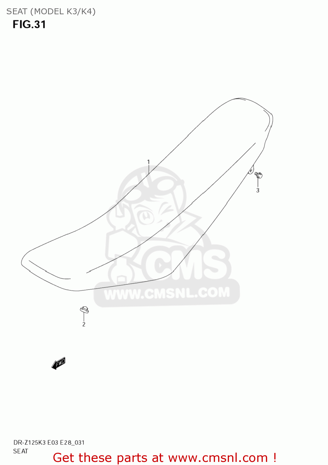 SEAT (MODEL K3/K4) DR-Z125 2007 (K7) USA (E03) DRZ125 DR Z125