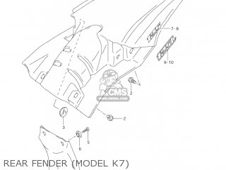 REAR FENDER (MODEL K7) - DR-Z125 2007 (K7) USA (E03) DRZ125 DR Z125