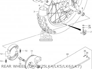 REAR WHEEL (DR-Z125LK4/LK5/LK6/LK7) - DR-Z125 2007 (K7) USA (E03) DRZ125 DR Z125