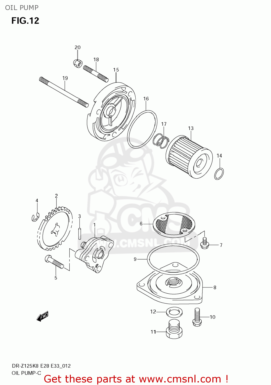 Suzuki DRZ125 2008 (K8) USA (E03) DRZ125 DR Z125 OIL PUMP buy