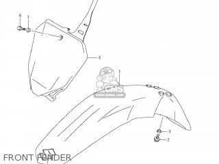 FRONT FENDER - DR-Z125 2008 (K8) USA (E03) DRZ125 DR Z125