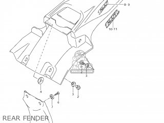 REAR FENDER - DR-Z125 2008 (K8) USA (E03) DRZ125 DR Z125
