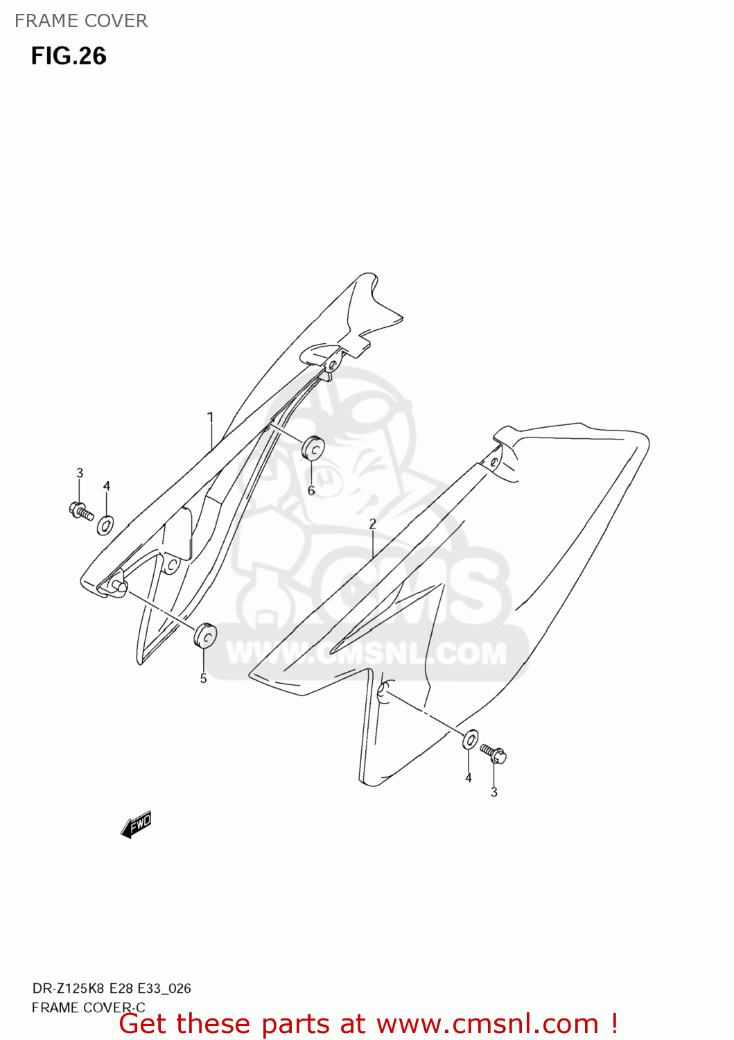 FRAME COVER DR-Z125 2009 (K9) USA (E03) DRZ125 DR Z125