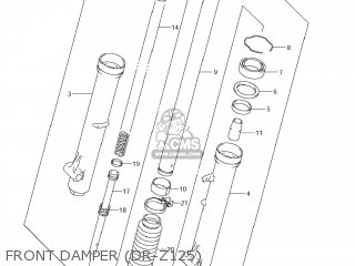 FRONT DAMPER (DR-Z125) - DR-Z125 2009 (K9) USA (E03) DRZ125 DR Z125