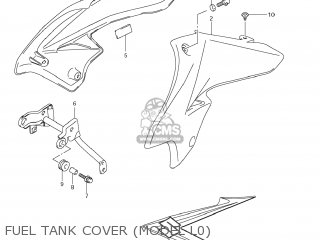FUEL TANK COVER (MODEL L0) - DR-Z125 2009 (K9) USA (E03) DRZ125 DR Z125