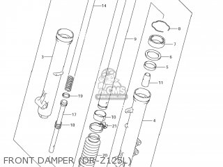FRONT DAMPER (DR-Z125L) - DR-Z125 2010 (L0) USA (E03) DRZ125 DR Z125