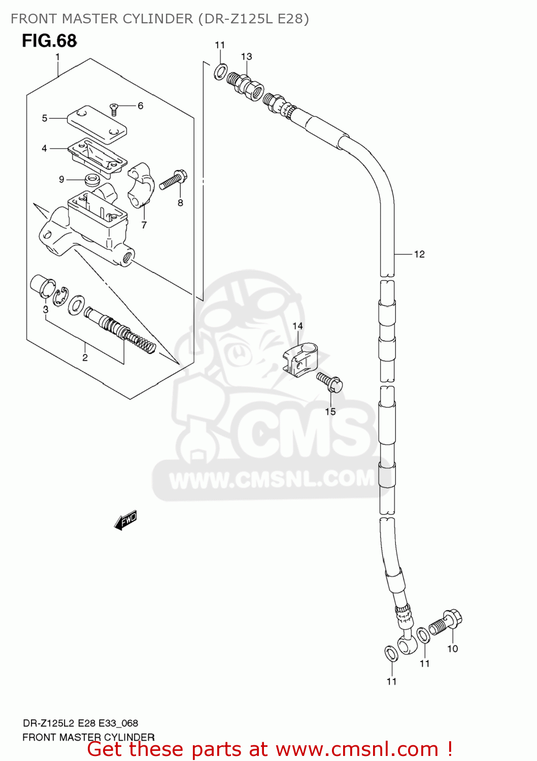 FRONT MASTER CYLINDER (DR-Z125L E28) DR-Z125 2012 (L2) USA (E03) DRZ125 DR Z125