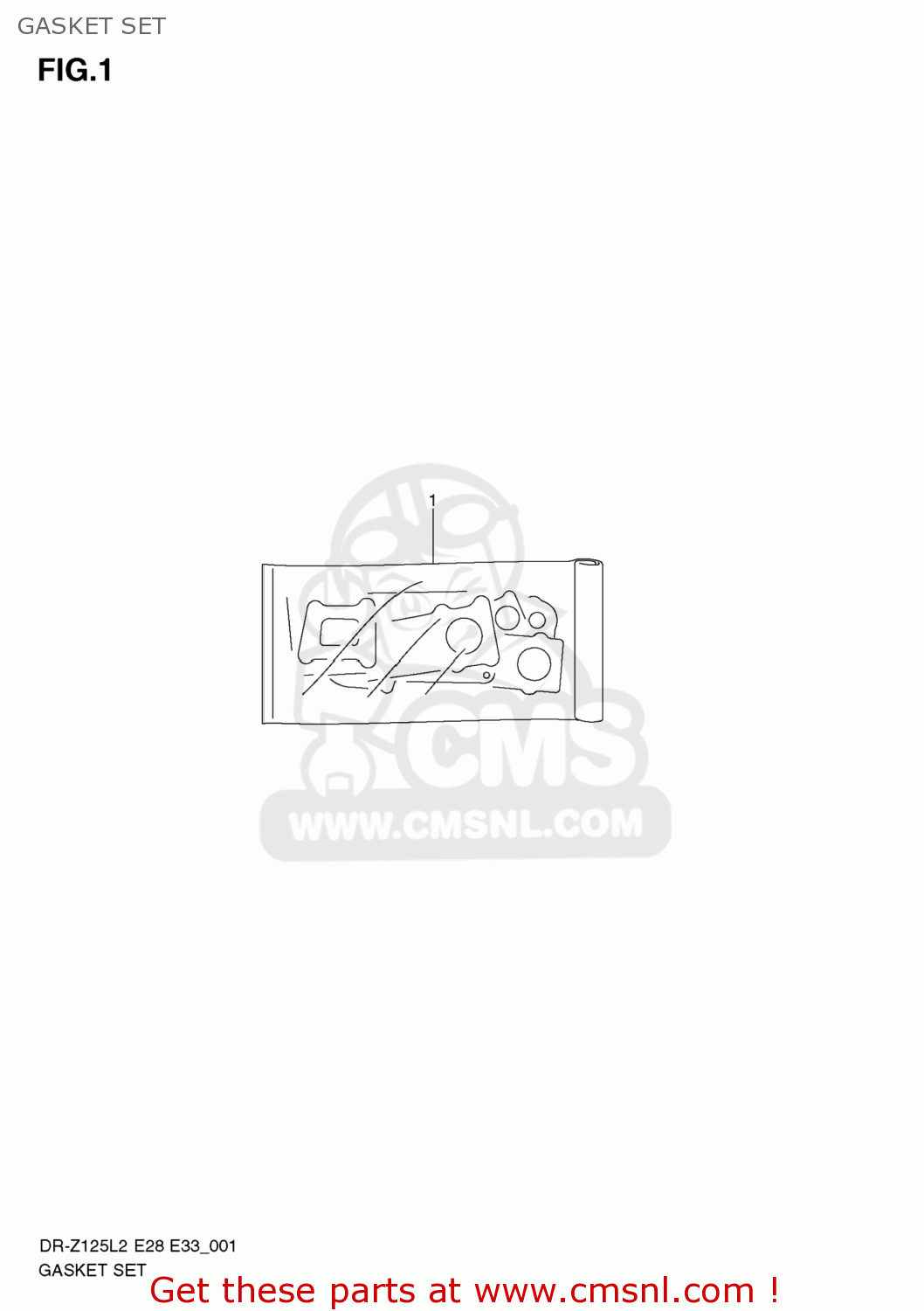 GASKET SET DR-Z125 2012 (L2) USA (E03) DRZ125 DR Z125