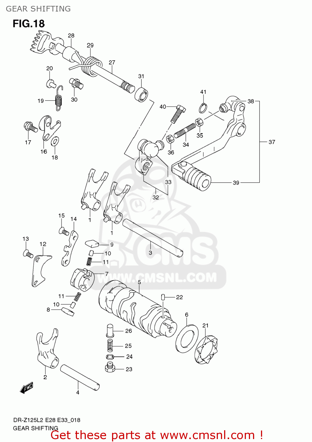 GEAR SHIFTING DR-Z125 2012 (L2) USA (E03) DRZ125 DR Z125