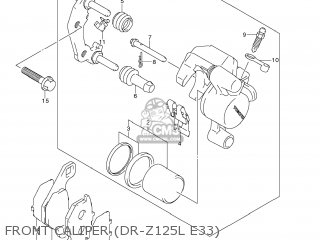 FRONT CALIPER (DR-Z125L E33) - DR-Z125 2012 (L2) USA (E03) DRZ125 DR Z125