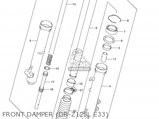 FRONT DAMPER (DR-Z125L E33) - DR-Z125 2012 (L2) USA (E03) DRZ125 DR Z125