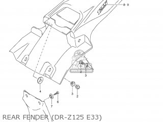 REAR FENDER (DR-Z125 E33) - DR-Z125 2012 (L2) USA (E03) DRZ125 DR Z125