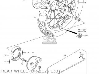 REAR WHEEL (DR-Z125 E33) - DR-Z125 2012 (L2) USA (E03) DRZ125 DR Z125
