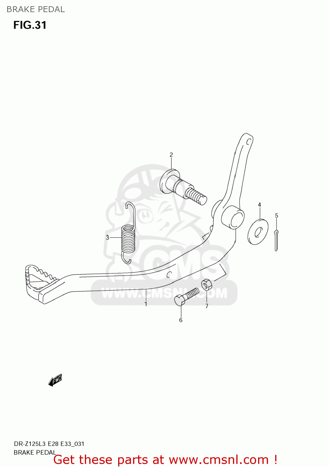 BRAKE PEDAL DR-Z125 2013 (L3) USA (E03) DRZ125 DR Z125