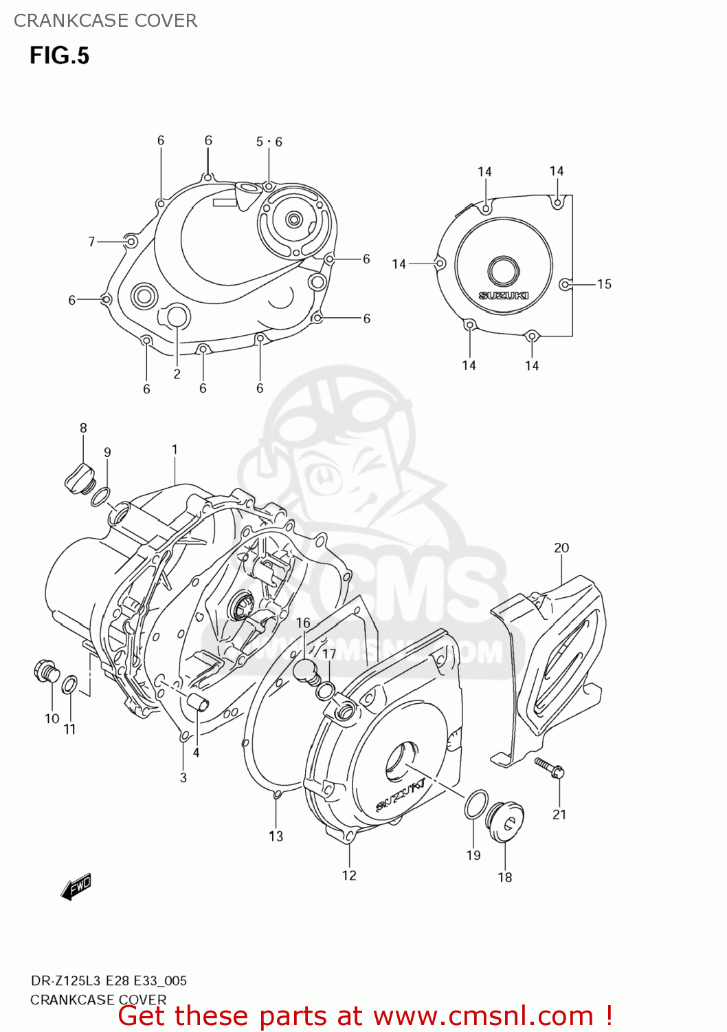 CRANKCASE COVER DR-Z125 2013 (L3) USA (E03) DRZ125 DR Z125