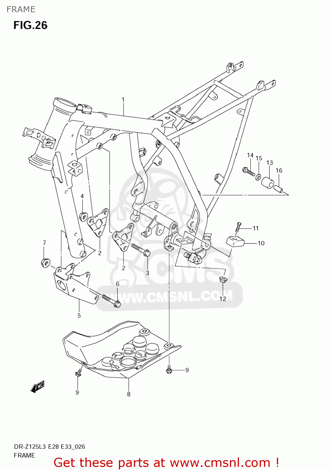 FRAME DR-Z125 2013 (L3) USA (E03) DRZ125 DR Z125