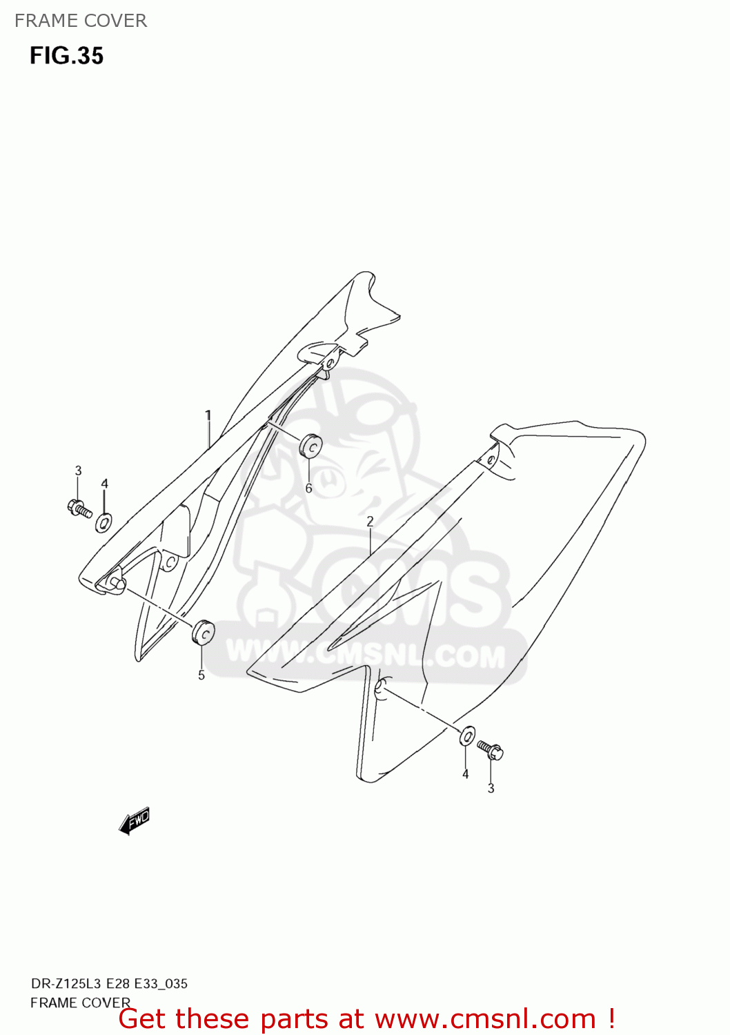 FRAME COVER DR-Z125 2013 (L3) USA (E03) DRZ125 DR Z125