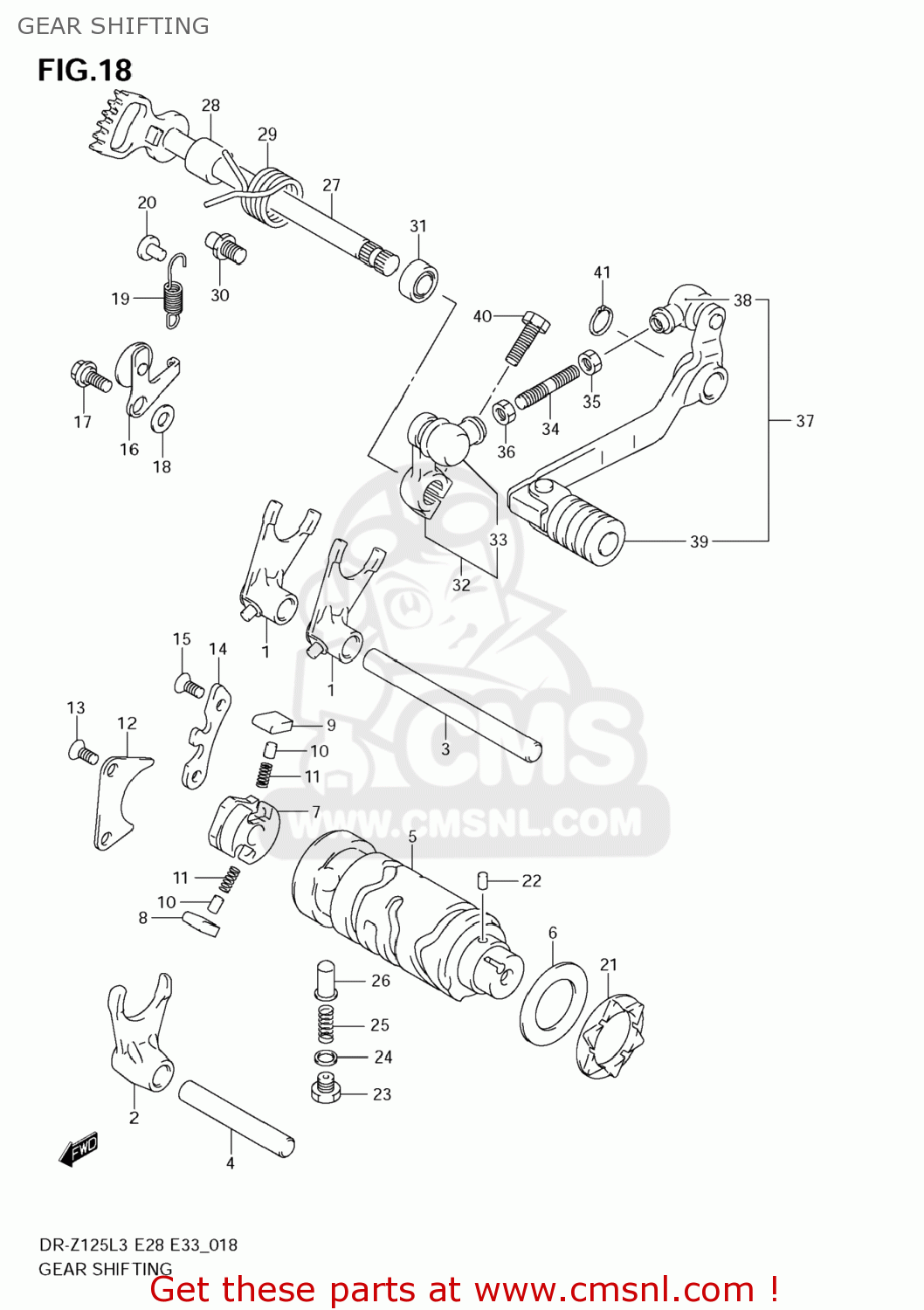 GEAR SHIFTING DR-Z125 2013 (L3) USA (E03) DRZ125 DR Z125