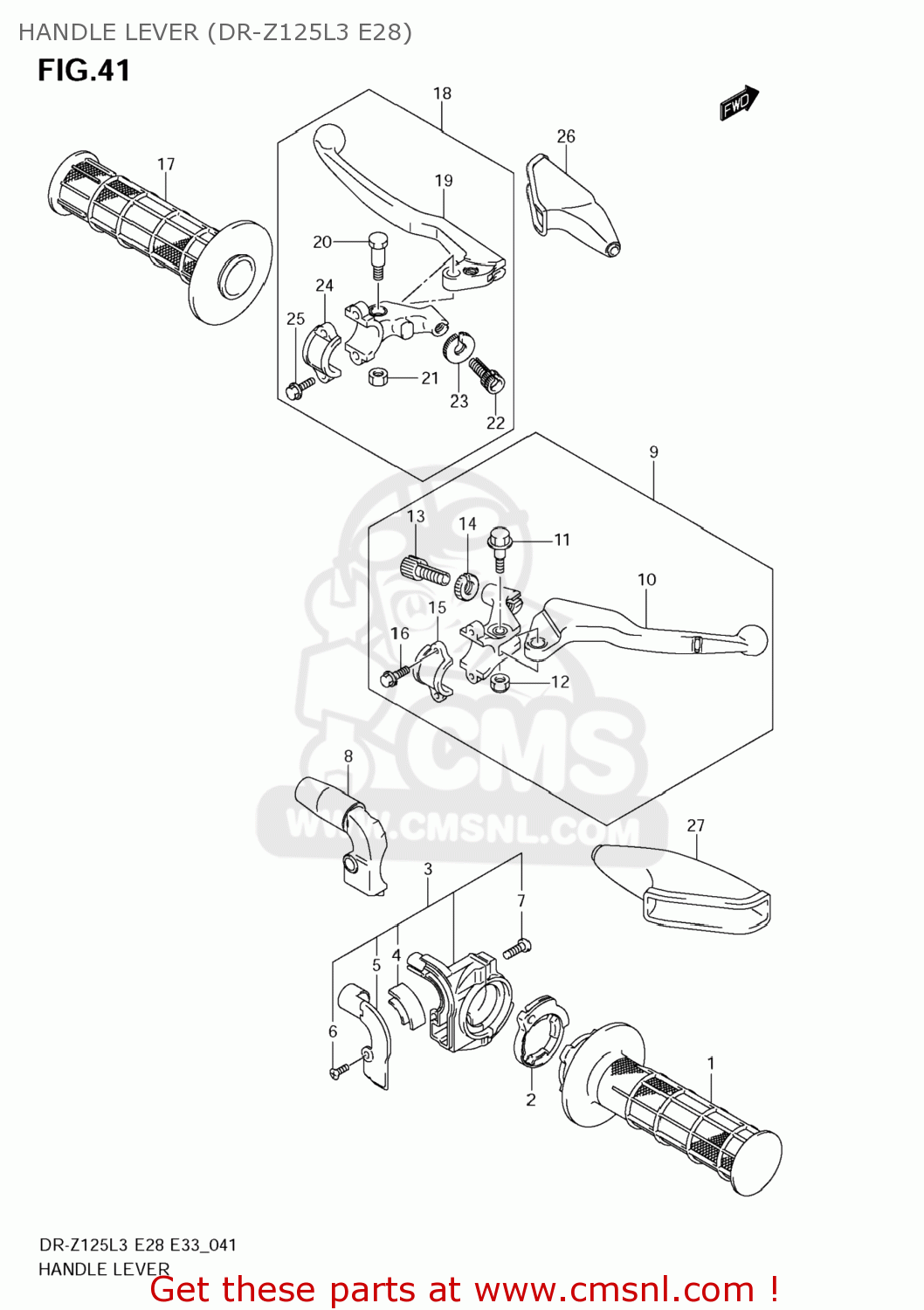 HANDLE LEVER (DR-Z125L3 E28) DR-Z125 2013 (L3) USA (E03) DRZ125 DR Z125