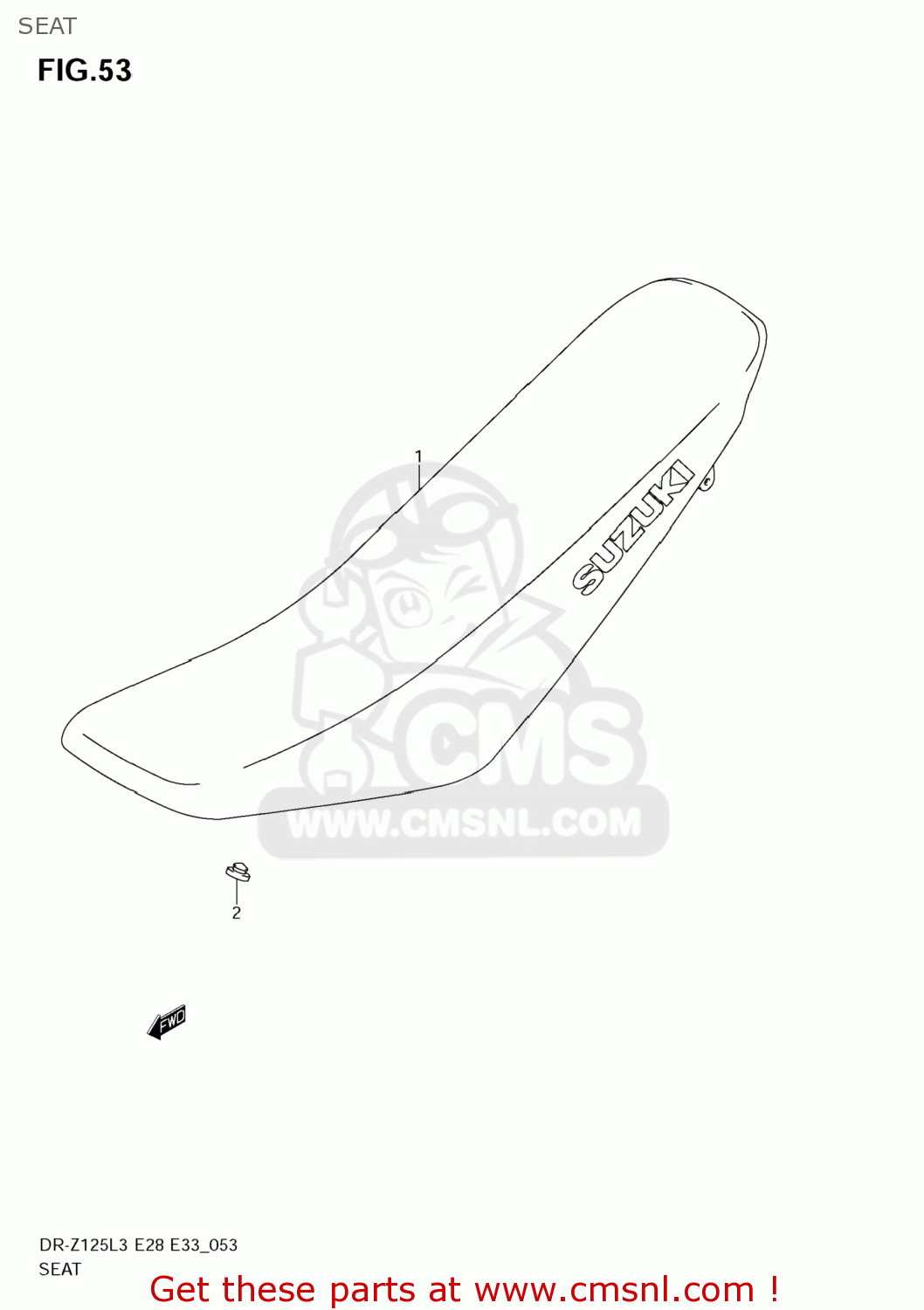 SEAT DR-Z125 2013 (L3) USA (E03) DRZ125 DR Z125