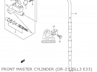 FRONT MASTER CYLINDER (DR-Z125LL3 E33) - DR-Z125 2013 (L3) USA (E03) DRZ125 DR Z125