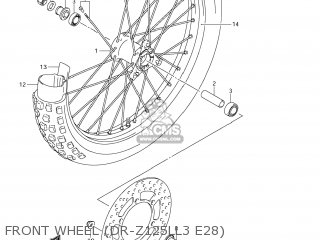 FRONT WHEEL (DR-Z125LL3 E28) - DR-Z125 2013 (L3) USA (E03) DRZ125 DR Z125