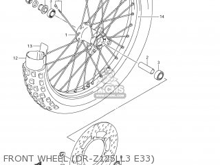 FRONT WHEEL (DR-Z125LL3 E33) - DR-Z125 2013 (L3) USA (E03) DRZ125 DR Z125