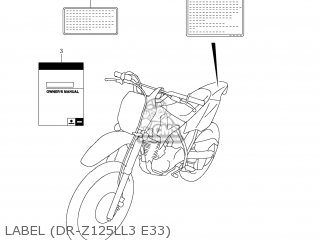LABEL (DR-Z125LL3 E33) - DR-Z125 2013 (L3) USA (E03) DRZ125 DR Z125