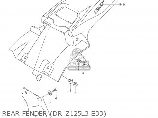 REAR FENDER (DR-Z125L3 E33) - DR-Z125 2013 (L3) USA (E03) DRZ125 DR Z125