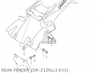 REAR FENDER (DR-Z125LL3 E33) - DR-Z125 2013 (L3) USA (E03) DRZ125 DR Z125