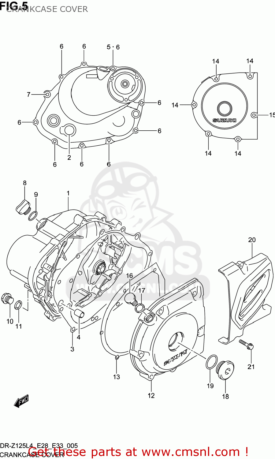 CRANKCASE COVER DR-Z125 2014 (L4) USA (E03) DRZ125 DR Z125