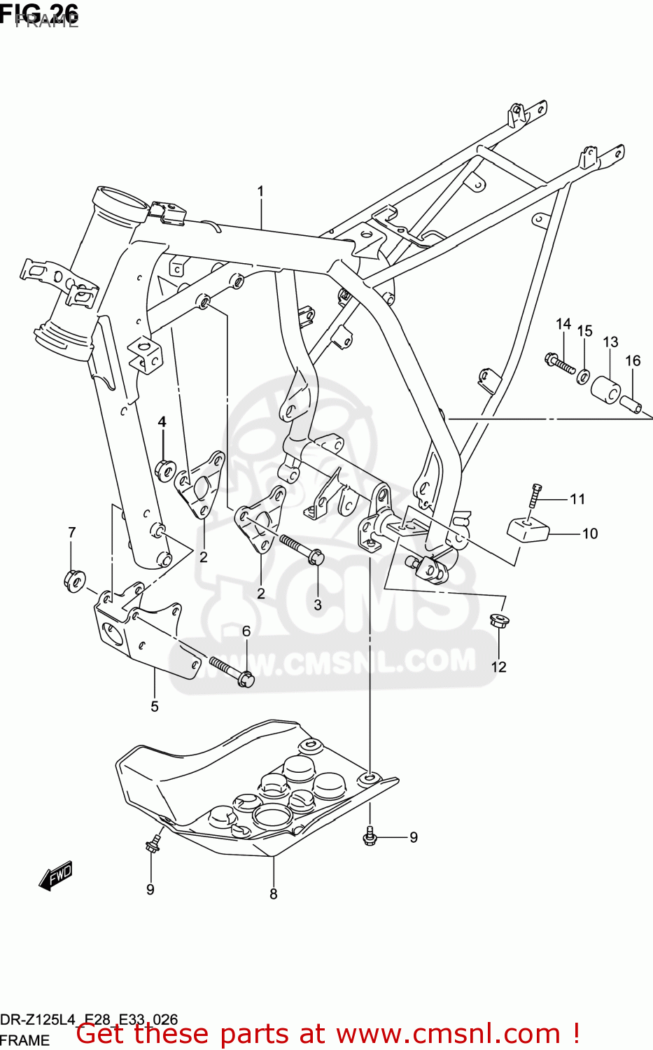 FRAME DR-Z125 2014 (L4) USA (E03) DRZ125 DR Z125