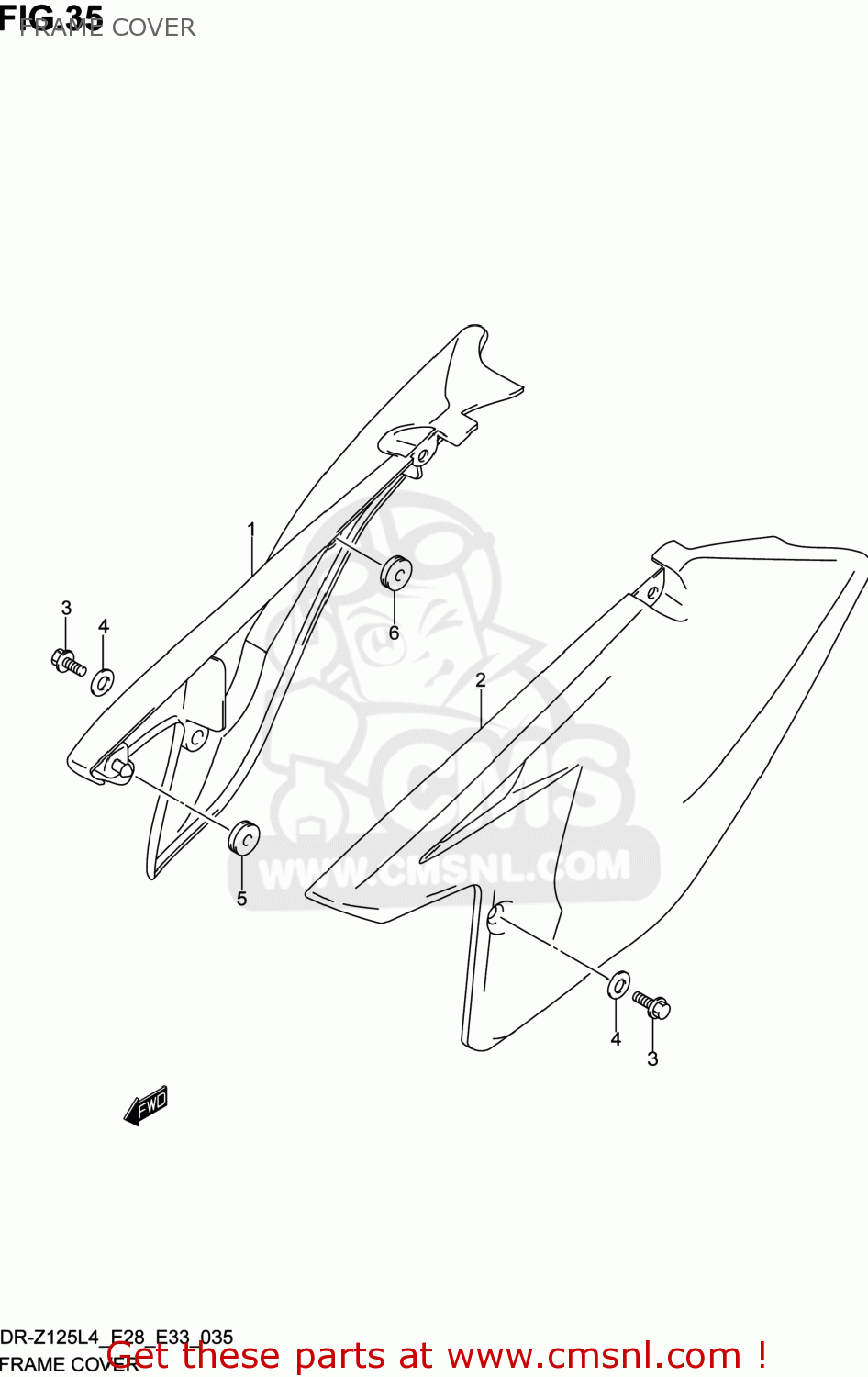 FRAME COVER DR-Z125 2014 (L4) USA (E03) DRZ125 DR Z125