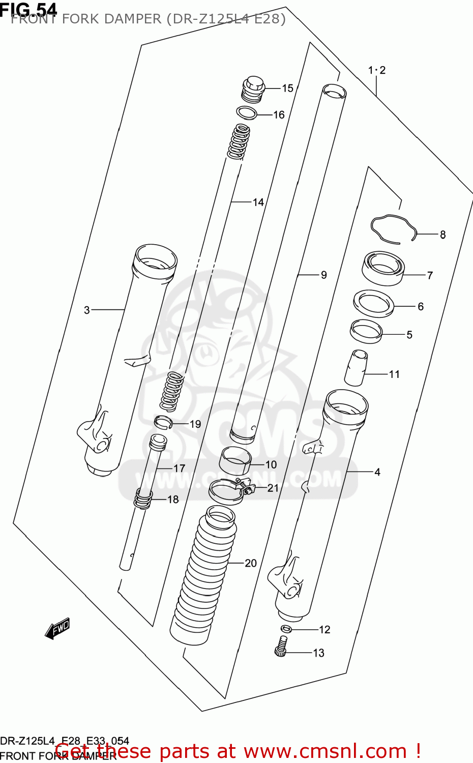 FRONT FORK DAMPER (DR-Z125L4 E28) DR-Z125 2014 (L4) USA (E03) DRZ125 DR Z125
