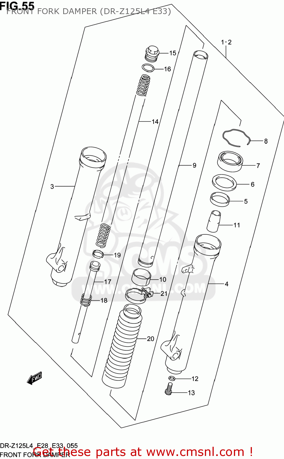 FRONT FORK DAMPER (DR-Z125L4 E33) DR-Z125 2014 (L4) USA (E03) DRZ125 DR Z125