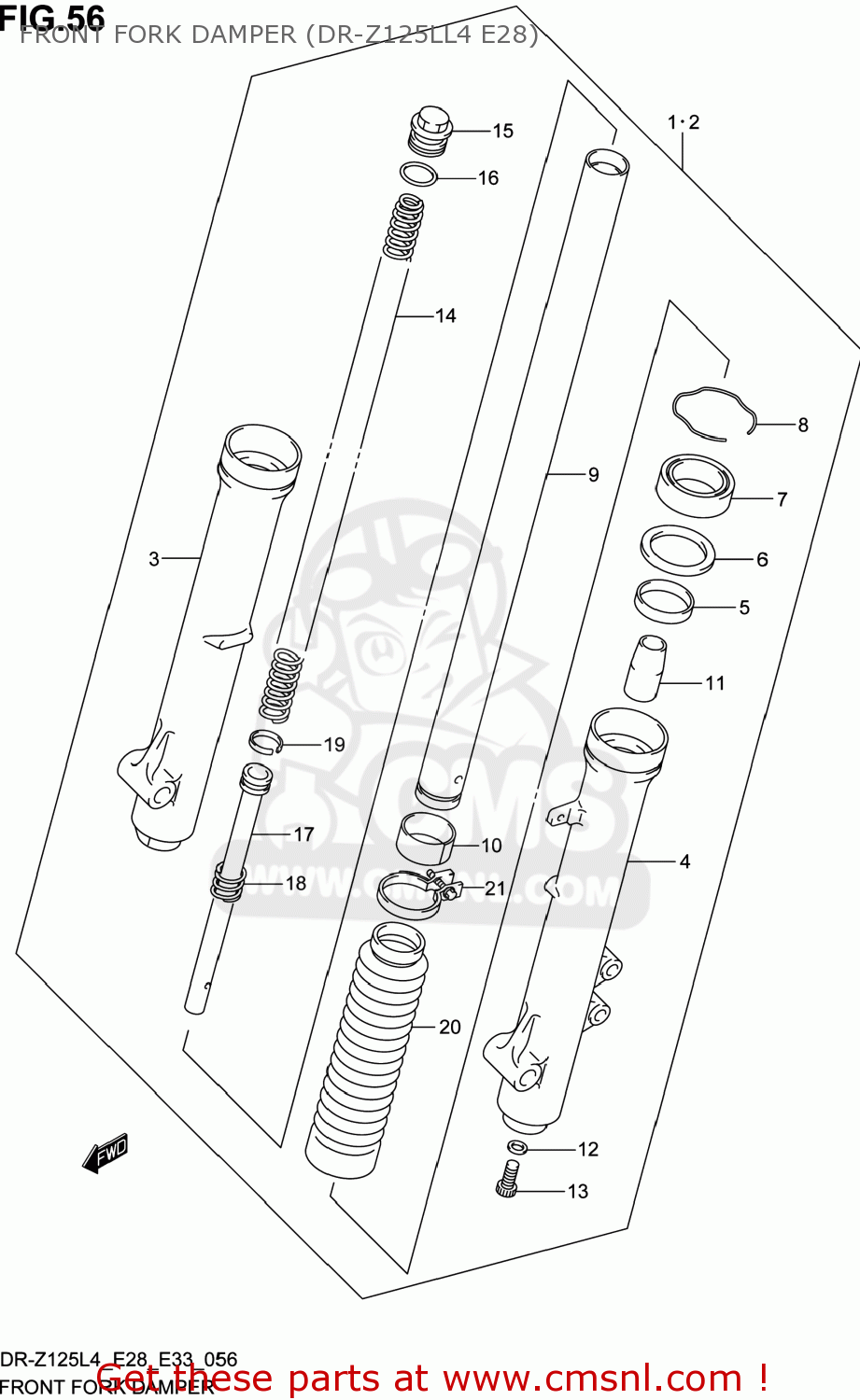 FRONT FORK DAMPER (DR-Z125LL4 E28) DR-Z125 2014 (L4) USA (E03) DRZ125 DR Z125
