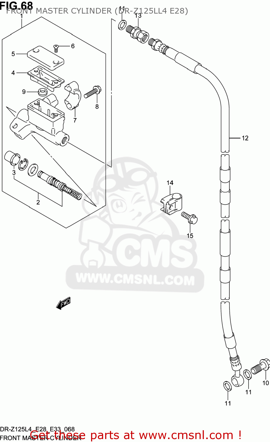 FRONT MASTER CYLINDER (DR-Z125LL4 E28) DR-Z125 2014 (L4) USA (E03) DRZ125 DR Z125