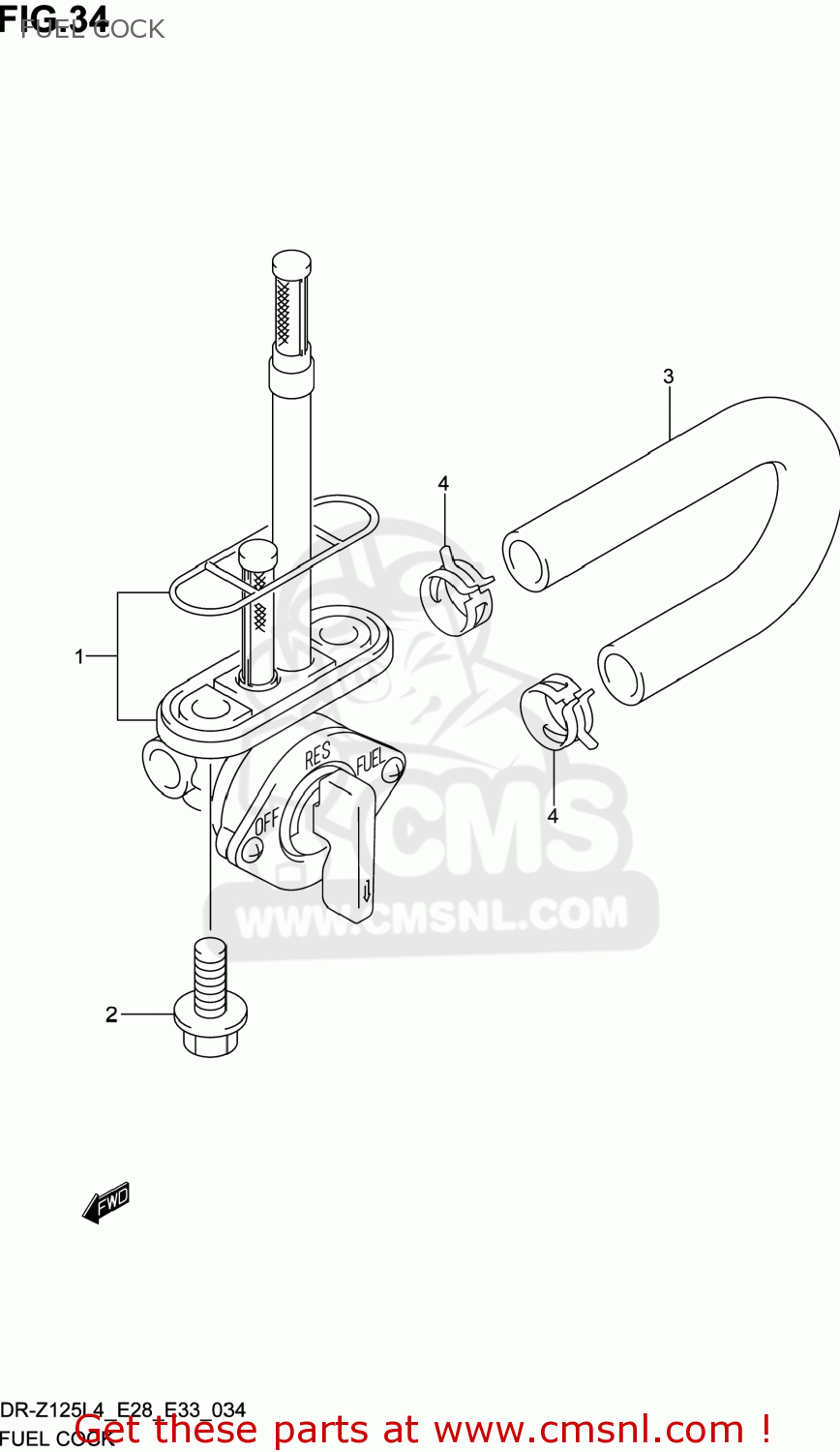 FUEL COCK DR-Z125 2014 (L4) USA (E03) DRZ125 DR Z125