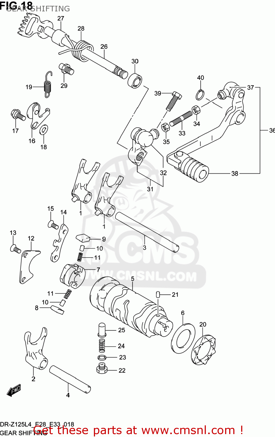 GEAR SHIFTING DR-Z125 2014 (L4) USA (E03) DRZ125 DR Z125