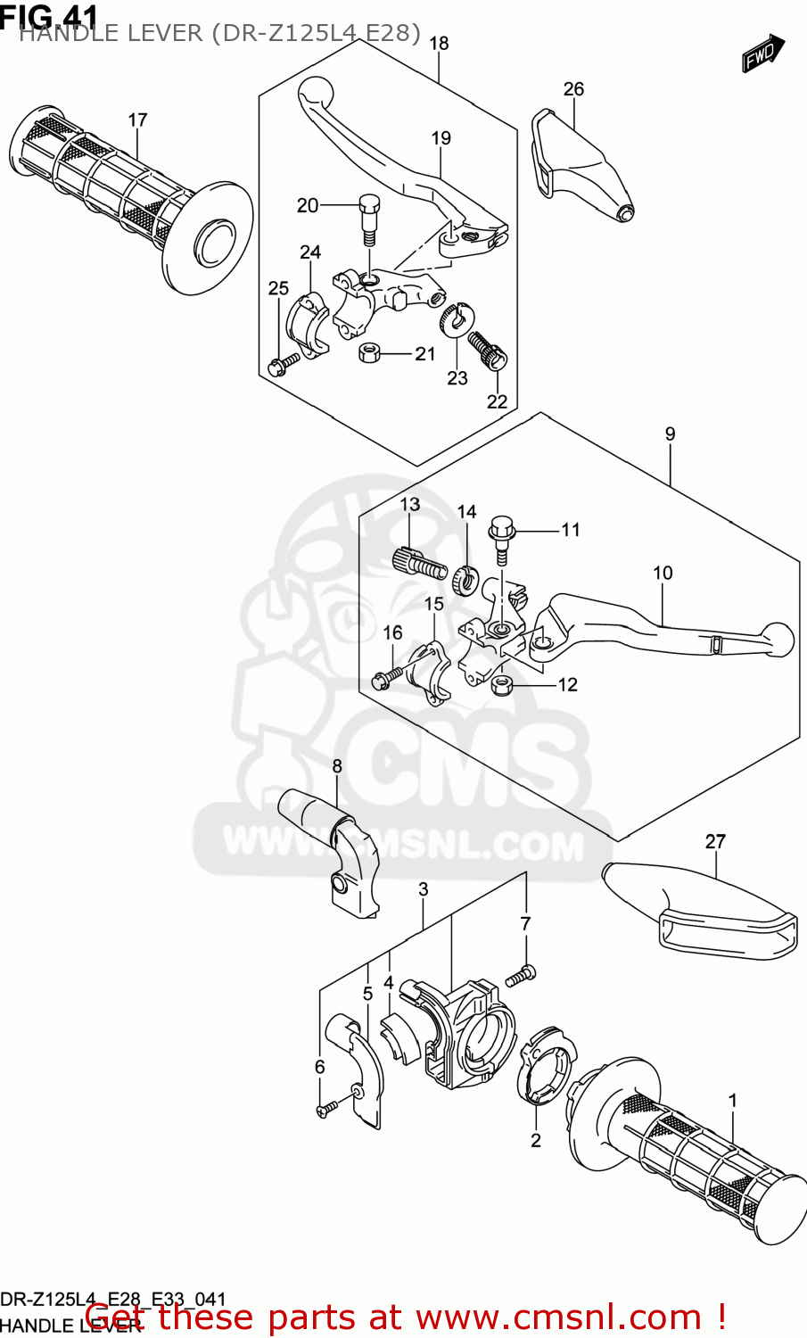 HANDLE LEVER (DR-Z125L4 E28) DR-Z125 2014 (L4) USA (E03) DRZ125 DR Z125