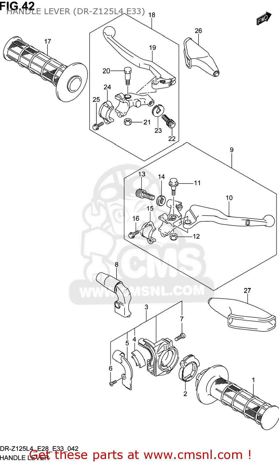 HANDLE LEVER (DR-Z125L4 E33) DR-Z125 2014 (L4) USA (E03) DRZ125 DR Z125