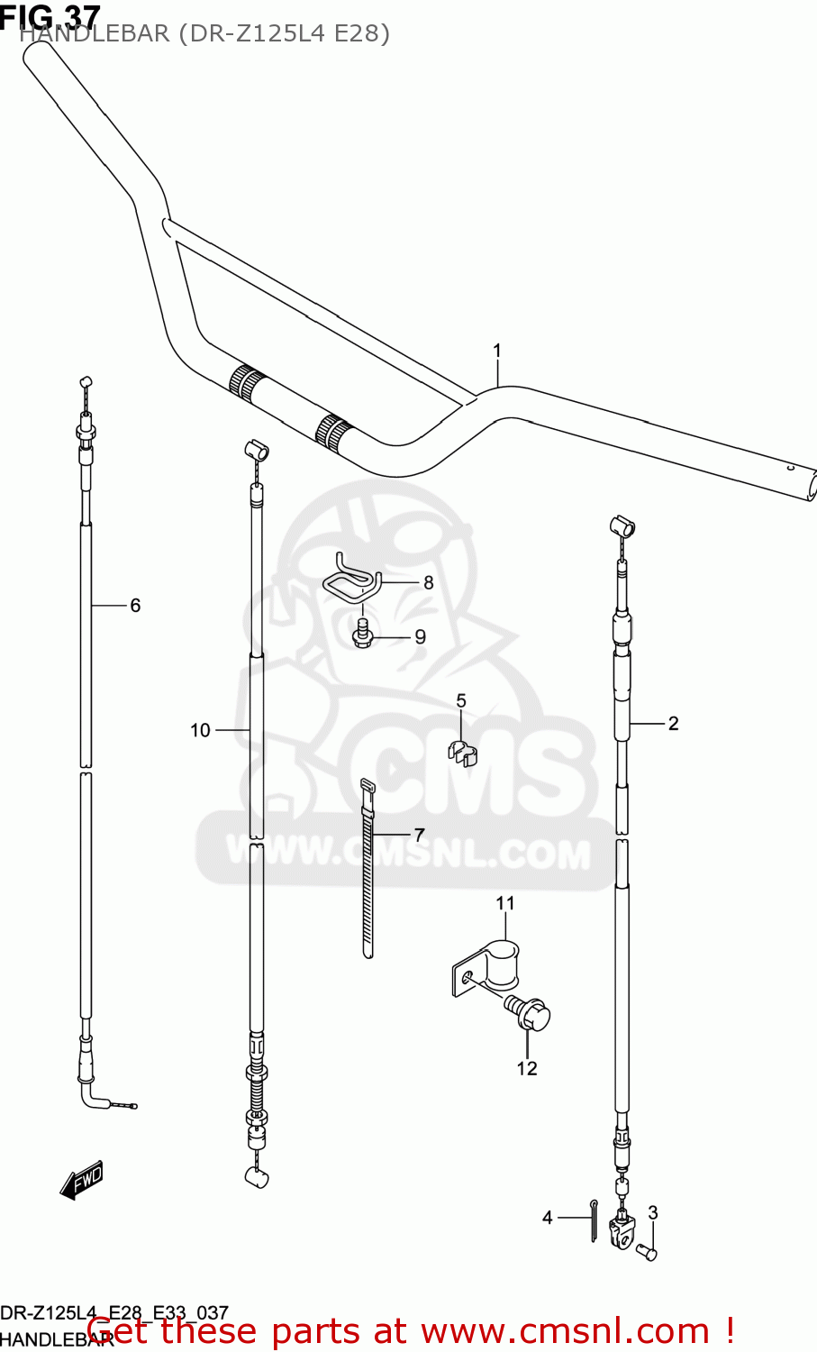 HANDLEBAR (DR-Z125L4 E28) DR-Z125 2014 (L4) USA (E03) DRZ125 DR Z125