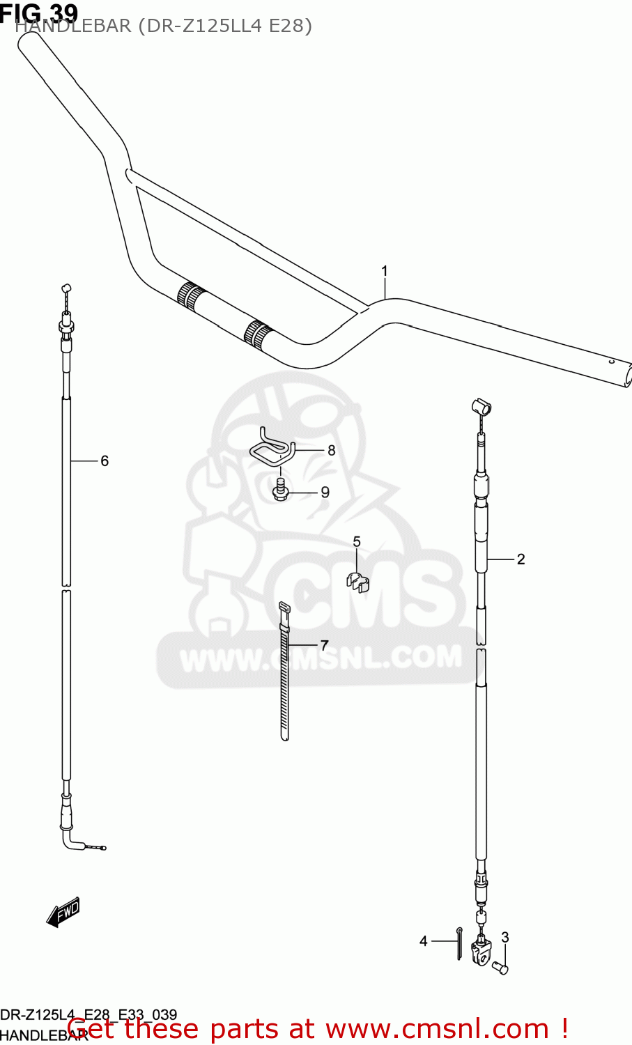HANDLEBAR (DR-Z125LL4 E28) DR-Z125 2014 (L4) USA (E03) DRZ125 DR Z125