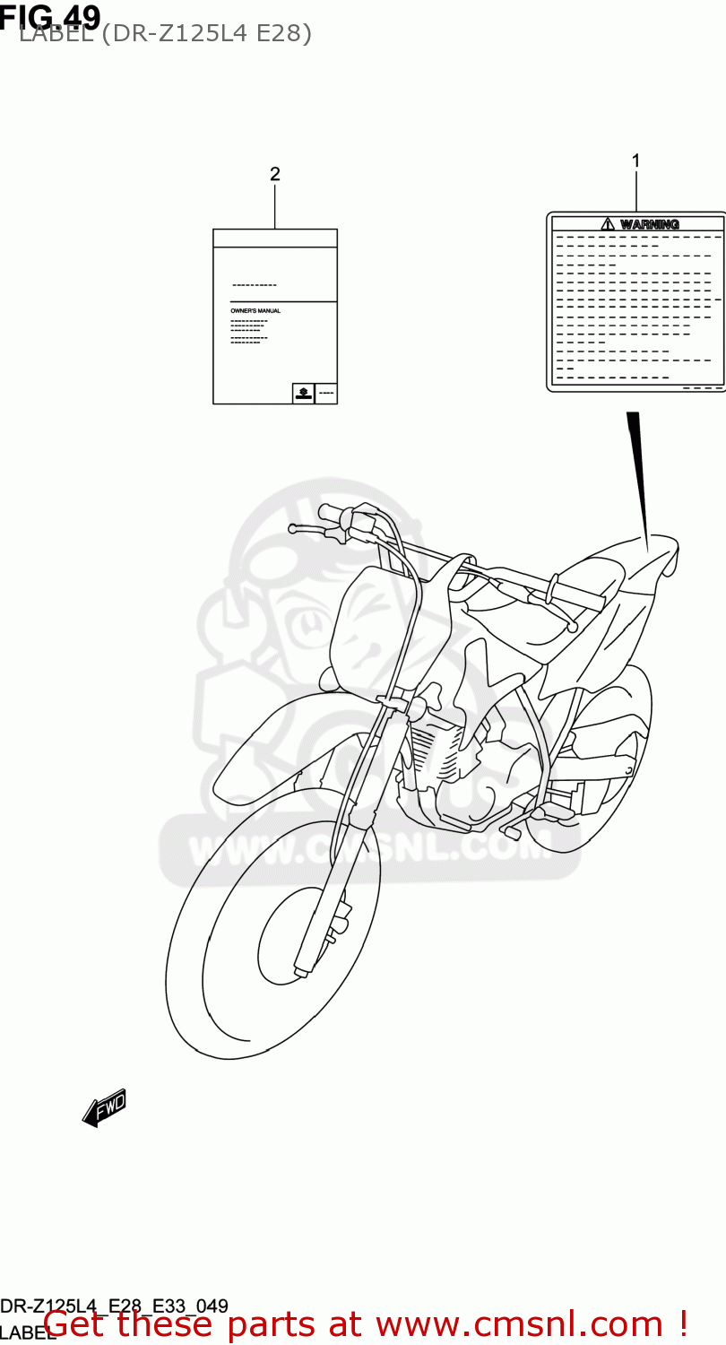 LABEL (DR-Z125L4 E28) DR-Z125 2014 (L4) USA (E03) DRZ125 DR Z125