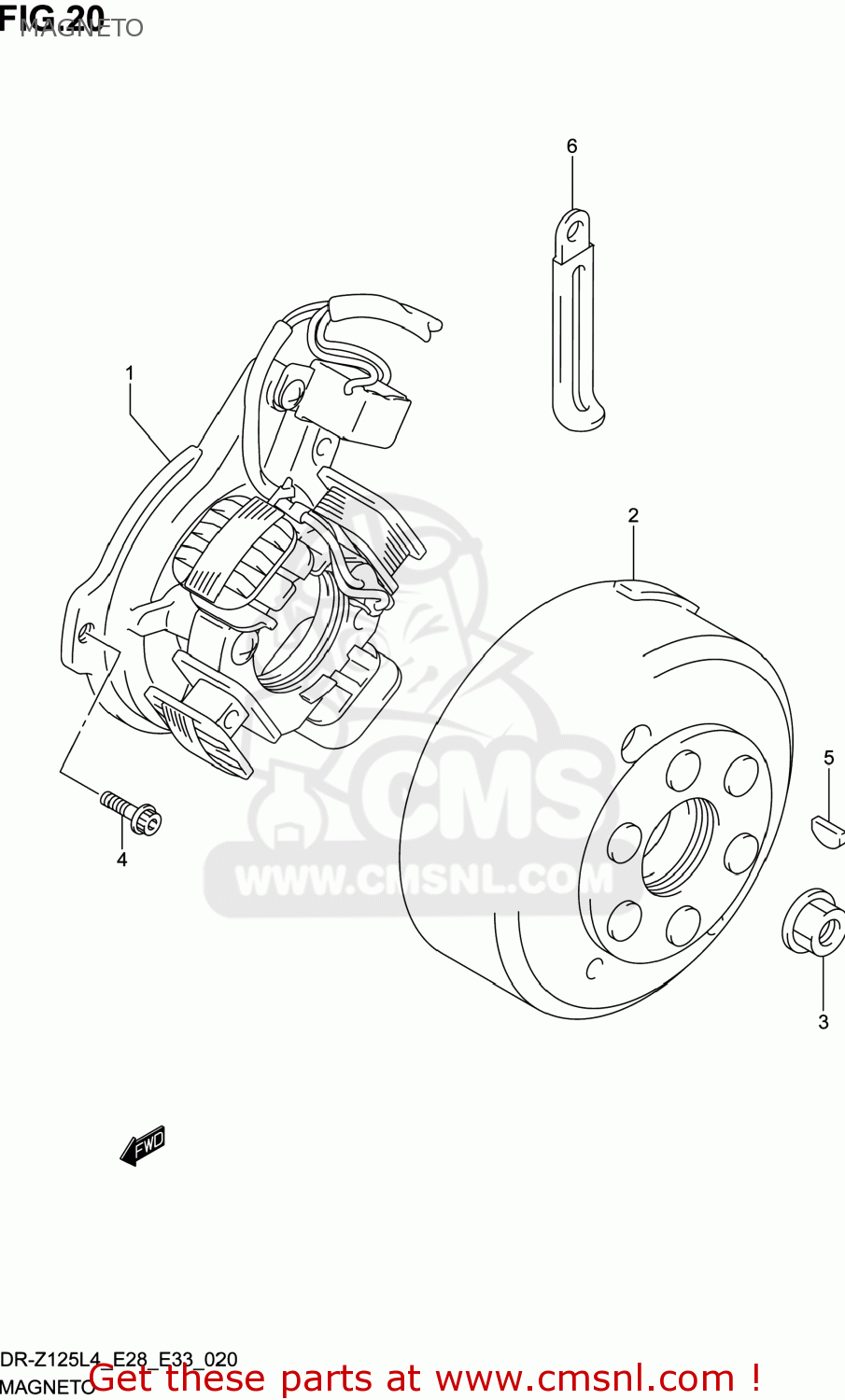 MAGNETO DR-Z125 2014 (L4) USA (E03) DRZ125 DR Z125