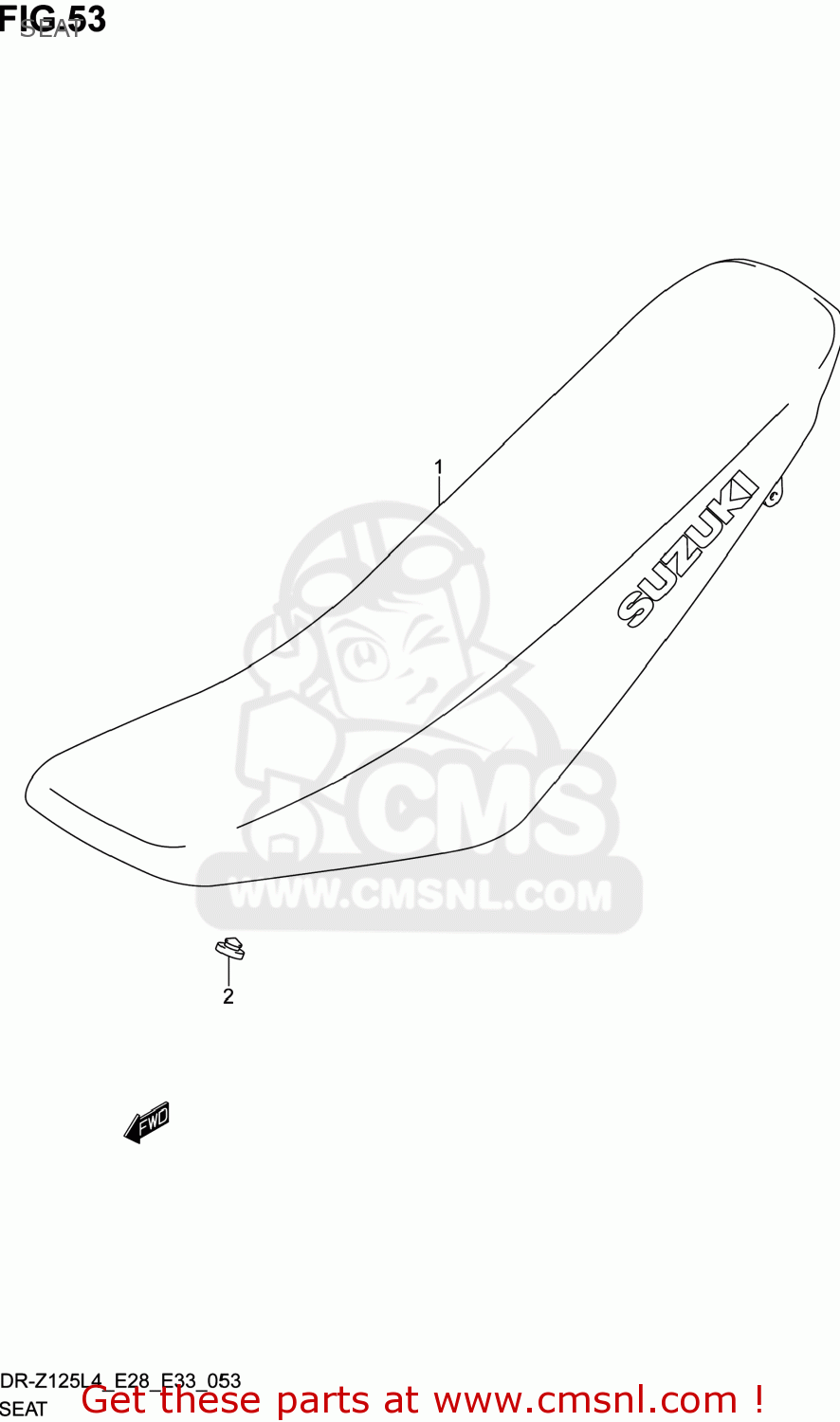 SEAT DR-Z125 2014 (L4) USA (E03) DRZ125 DR Z125