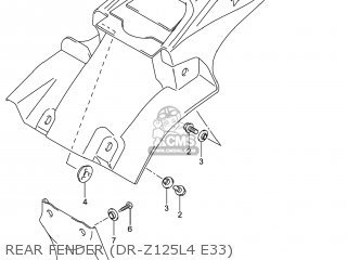 REAR FENDER (DR-Z125L4 E33) - DR-Z125 2014 (L4) USA (E03) DRZ125 DR Z125