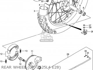 REAR WHEEL (DR-Z125L4 E28) - DR-Z125 2014 (L4) USA (E03) DRZ125 DR Z125