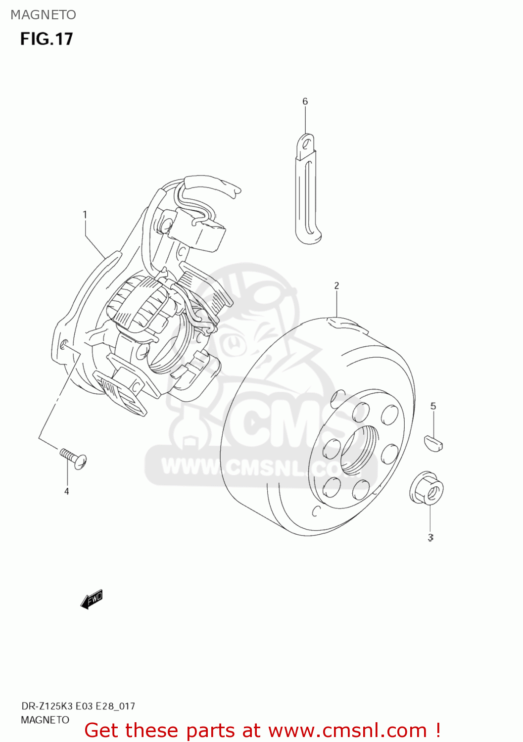 MAGNETO DR-Z125L 2003 (K3) USA (E03) DRZ125L DR Z125L